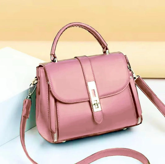 Stylish Girl's Crossbody Bag – 1 Pc Pink PU Leather