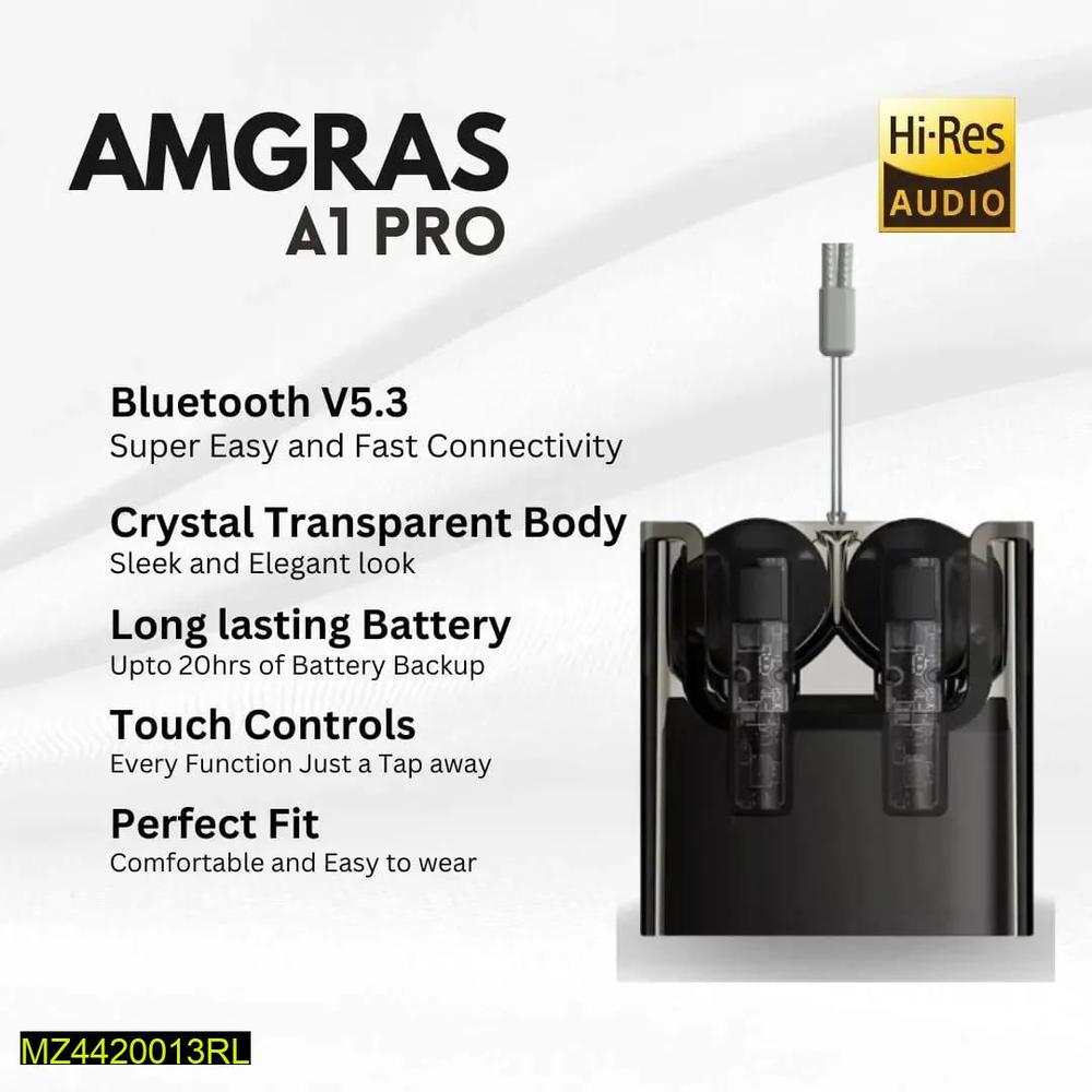 Amgras Future A1 pro Tws wireless Earbuds, Black