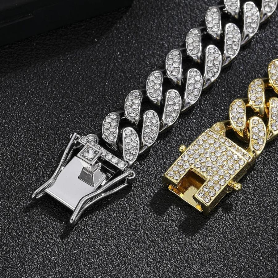 Gold & Silver Plated Rhinestone Chain Bracelet - 1 Pc