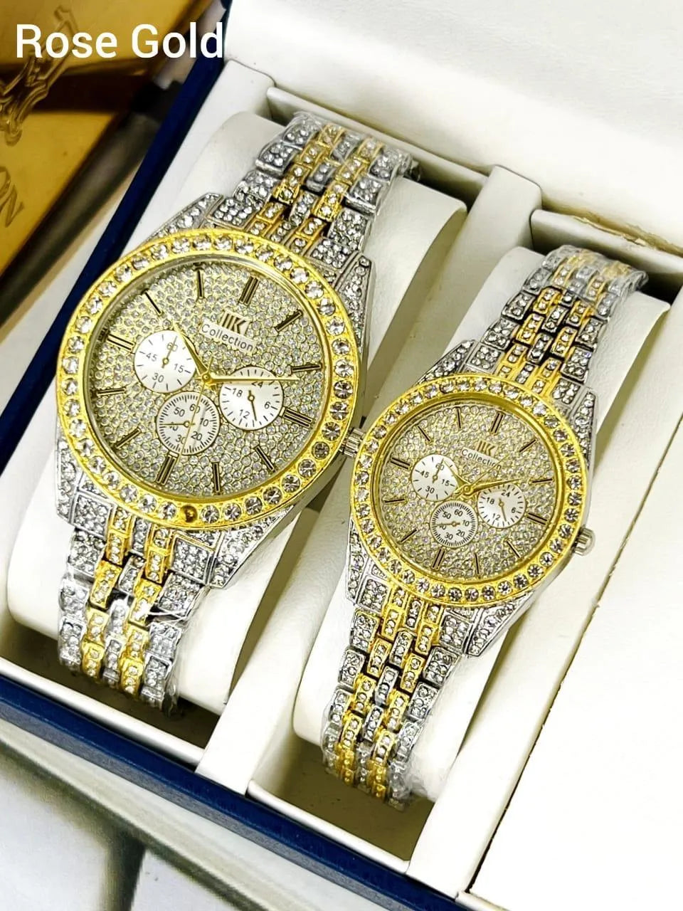 Stainless Steel Diamond Stone Couple Watches